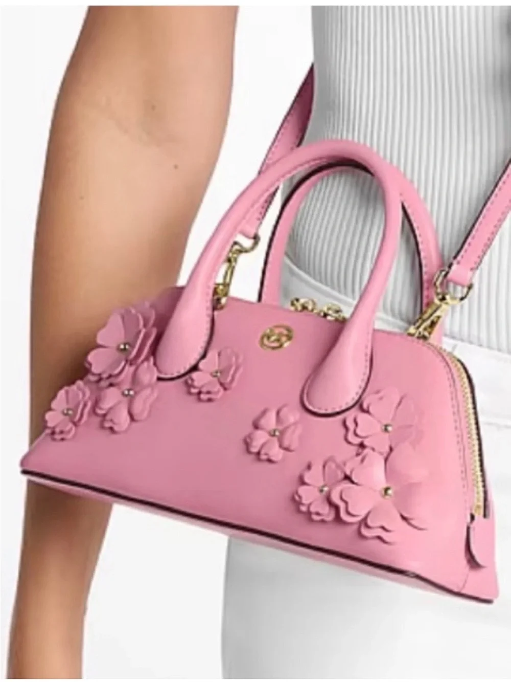 Michael Kors Petra small Cornation Floral Applique Dome Satchel